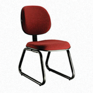 Cadeira Executiva Tecido Vermelho base fixa