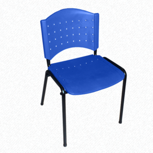 Cadeira de Plástico Azul base fixa